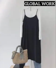 GLOBAL WORK キャミワンピース ブラック M