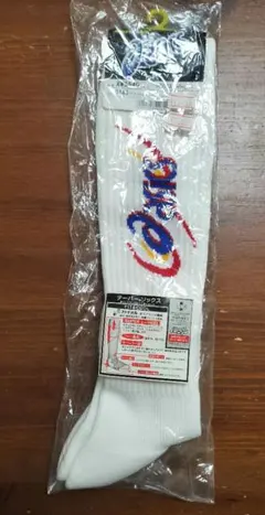 asics ハイソックス テーパー 22cm ホワイト×ブルーのサムネイル