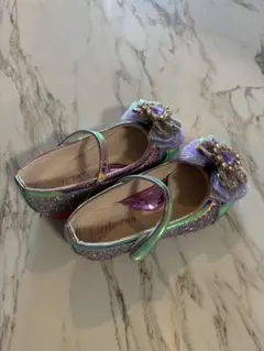 キッズ ビジュー付きバレエシューズ 17cm パンプス　サンダル　キラキラ　光る