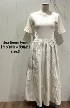 シールームリン 【タグ付未使用品】 リブカットフレアドッキングワンピ S