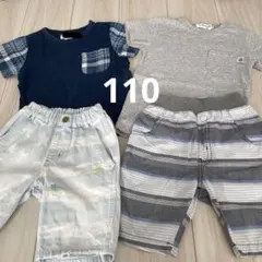 中古品　110 Bebe 半袖Tシャツ　ハーフパンツ　4点セットのサムネイル