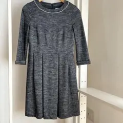 KUMIKYOKU グレー ひざ丈ワンピース