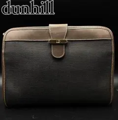 ダンヒル セカンドバッグ バイカラー ブラウン×ブラック PVC レザー