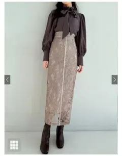 GRL　花柄レースバックスリットタイトスカート[nh49]