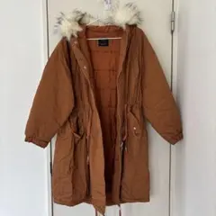 Bershka ファー付き モッズコート ブラウン