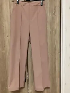 THE SHOP TK センタープレス ワイドパンツ ピンク S
