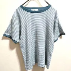 rps アールピーエス　半袖カットソー　Tシャツ　ボーダー　青系　Mサイズ