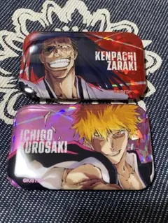 BLEACH ホロ加工スクエア缶バッジ　黒崎一護&更木剣八セット