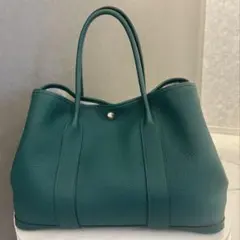 【超美品】HERMES ガーデンパーティPM トートバッグ グリーンのサムネイル