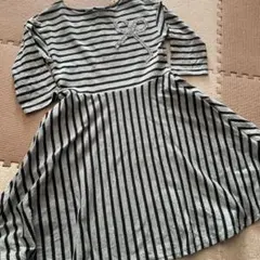 【良品】べべ 七分袖 ワンピース フレア 130