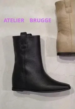ATELIER BRUGGE ブラックレザーブーツ
