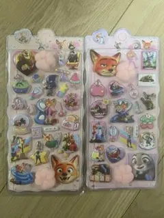 S*H様 ズートピア ぷっくりシール 2種セット（ジュディ・ニック・フラッシュ）