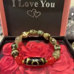 天然石ブレスレット　天珠　三眼天珠　ミックス天珠　瑪瑙