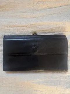 イルビゾンテ　がま口　長財布　ブラック　黒　レザー　ロングウォレット