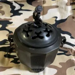 香炉 金属製 3脚 お香 お香入れ お香道具 松竹梅 中古 希少