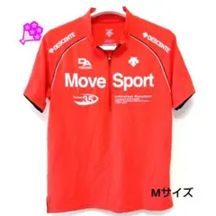 DESCENTE Move Sport ハーフジップポロシャツ オレンジMサイズ