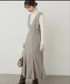 natural couture サイドベルトデザインツィードジャンスカ　未使用品