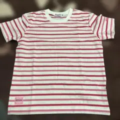 MIKIHOUSE赤と白のストライプ 半袖Tシャツ