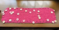 ハンドメイド　さくらドイリー　85cm ピンク
