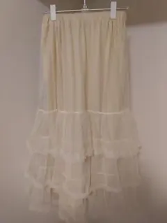 チュールフリルロングスカート