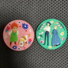 ハウルの動く城 刺繍缶バッジ 2個セット！刺繍ブローチ