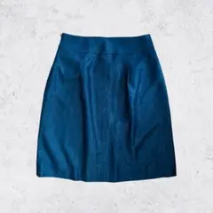 UNITED ARROWS 光沢ネイビー タイトスカート 上品ミニマル オフィス