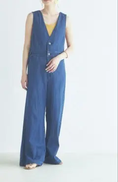 ヤヌーク　Vネックオールインワン　デニムオールインワン　完売