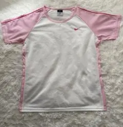【NIKE】美品 DRI-FIT Tシャツ ホワイト×ピンク XL レディース