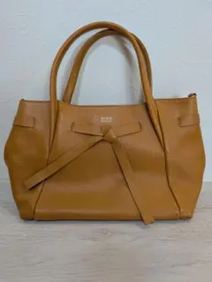 NINA RICCIリボン付きショルダーバッグ キャメル