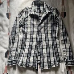 wjk チェック柄 長袖シャツ ジャケット　M ブラック/ホワイト