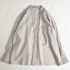 美品♪プラージュ リネンシャツ 麻100% ゆったり ドロップショルダー 美品＊プラージュ ドロップショルダー リネンシャツ 麻100% ゆったり