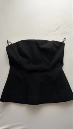 ブラック ストラップレス ビスチェ トップス