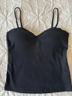 ANAP リブ編みタンクトップカップ付き　BLACK