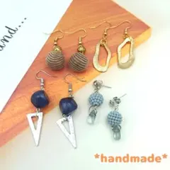 4ペアセット②　ハンドメイドピアス　大人かわいい　まとめ買い　まとめ売り