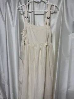 アイボリー キャミワンピース ロングワンピース　FREE