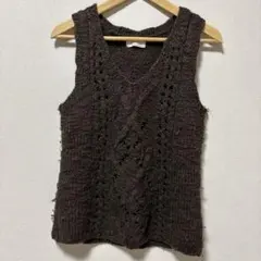 MAJESTIC LEGON ニットベスト M ダークブラウン　レディース