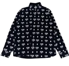 A BATHING APE BAPE 総柄ロゴ 長袖シャツ ブラック 2XL - メルカリ