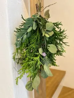 【数量限定】スワッグ　リース　ドライフラワー　ナチュラル　コニファー　ポポラス