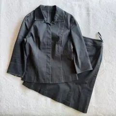 【希少】アリスバーリー スカート セットアップ 黒 ジグザグステッチ M相当 綿