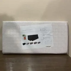 便利な収納インテリア　折りたたみスツール　ホワイト　長方形のサムネイル