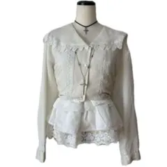 ヴィンテージ　森ガール　ガーリー　バレエコア　ブラウス　平成レトロ　ロリータ