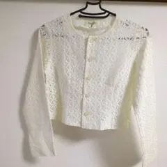 KEITH 長袖 レース カーディガン　オフホワイトのサムネイル