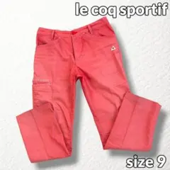 【le coq sportif】ゴルフ パンツ ストライプ 刺繍 オレンジ系 9