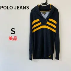 【ポロジーンズ】ラルフローレン ショールカラー ニット セーター 刺繡のサムネイル