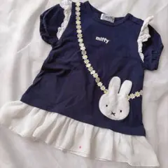 子ども服　キッズ　トップス　ミッフィー　チュニック　半袖　Tシャツ　フリル