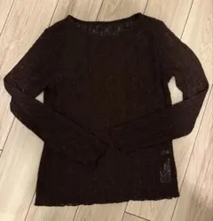 신품 미사용 Green Parks レース 長袖カットソー ブラウン F