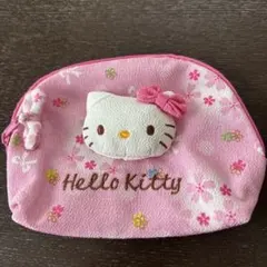 ハローキティ ポーチ 花柄 ピンク 約15cm