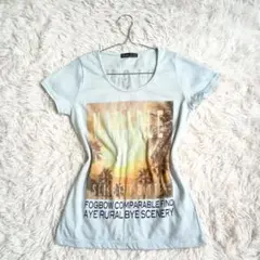 アーカイブ　y2k グランジ　平成 00s ギャル　ピチ　ピタT　水色　S