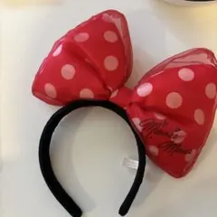 ディズニーミニーマウスカチューシャ　ドットリボン
