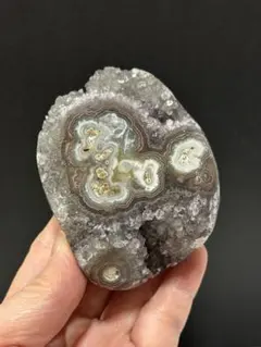 レア　ウルグアイ産　ドゥルージーアメジスト　スタラクタイトアイズ　383g